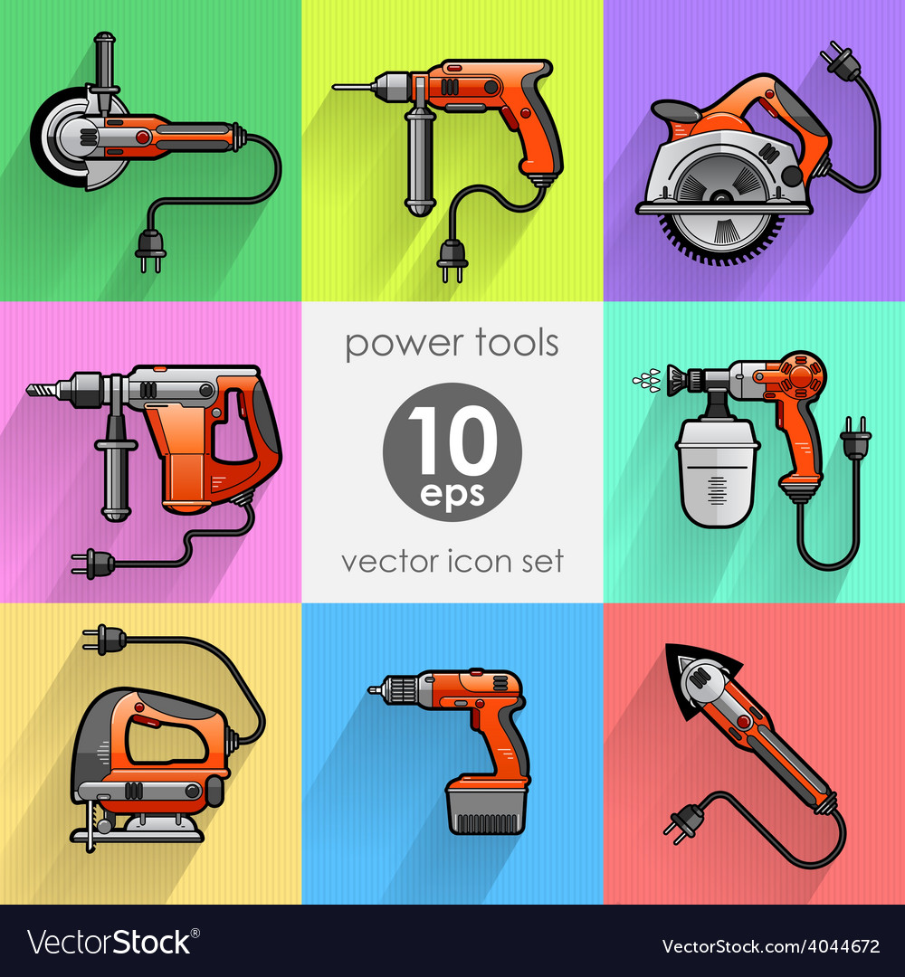 Power tool set Royalty Free Vector Image VectorStock