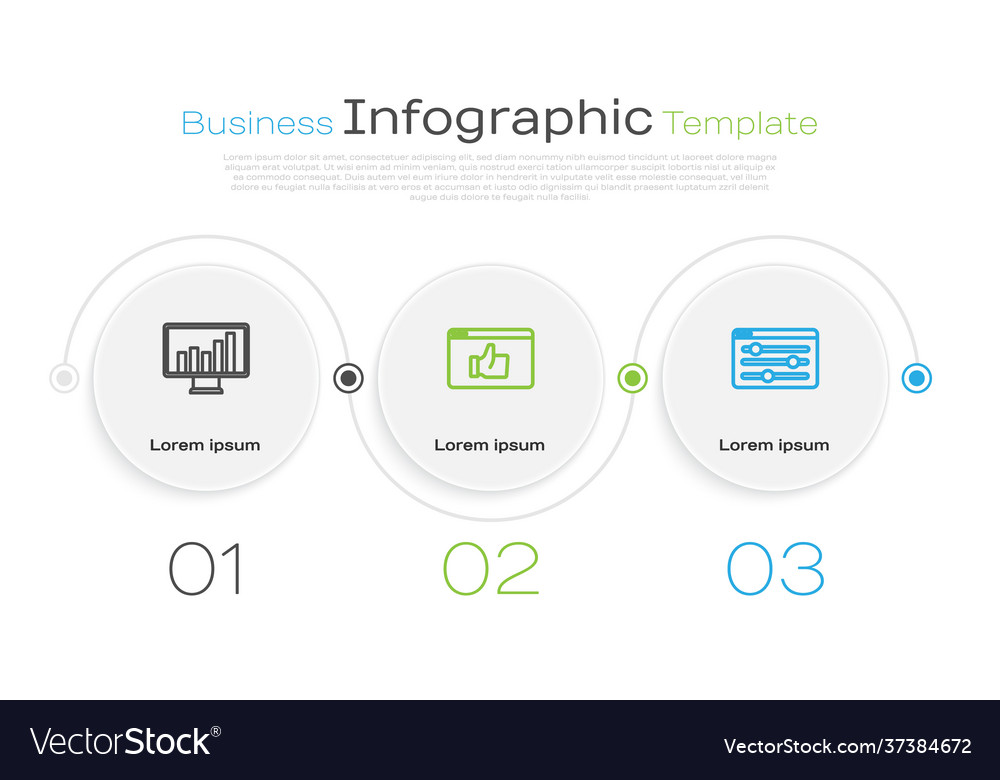 Set line monitor with graph chart customer vector image Set line monitor with graph chart customer