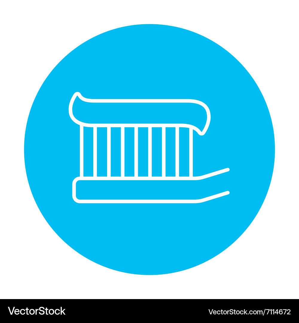 Toothbrush with toothpaste line icon Royalty Free Vector