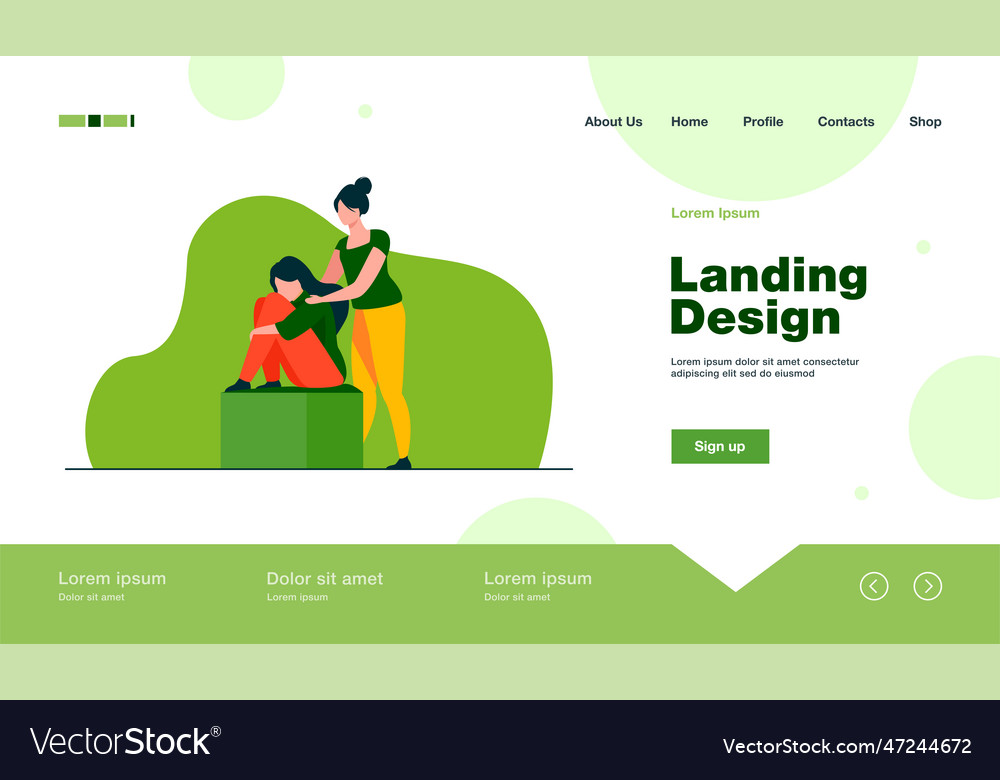Woman comforting depressed friend vector image Woman comforting depressed friend