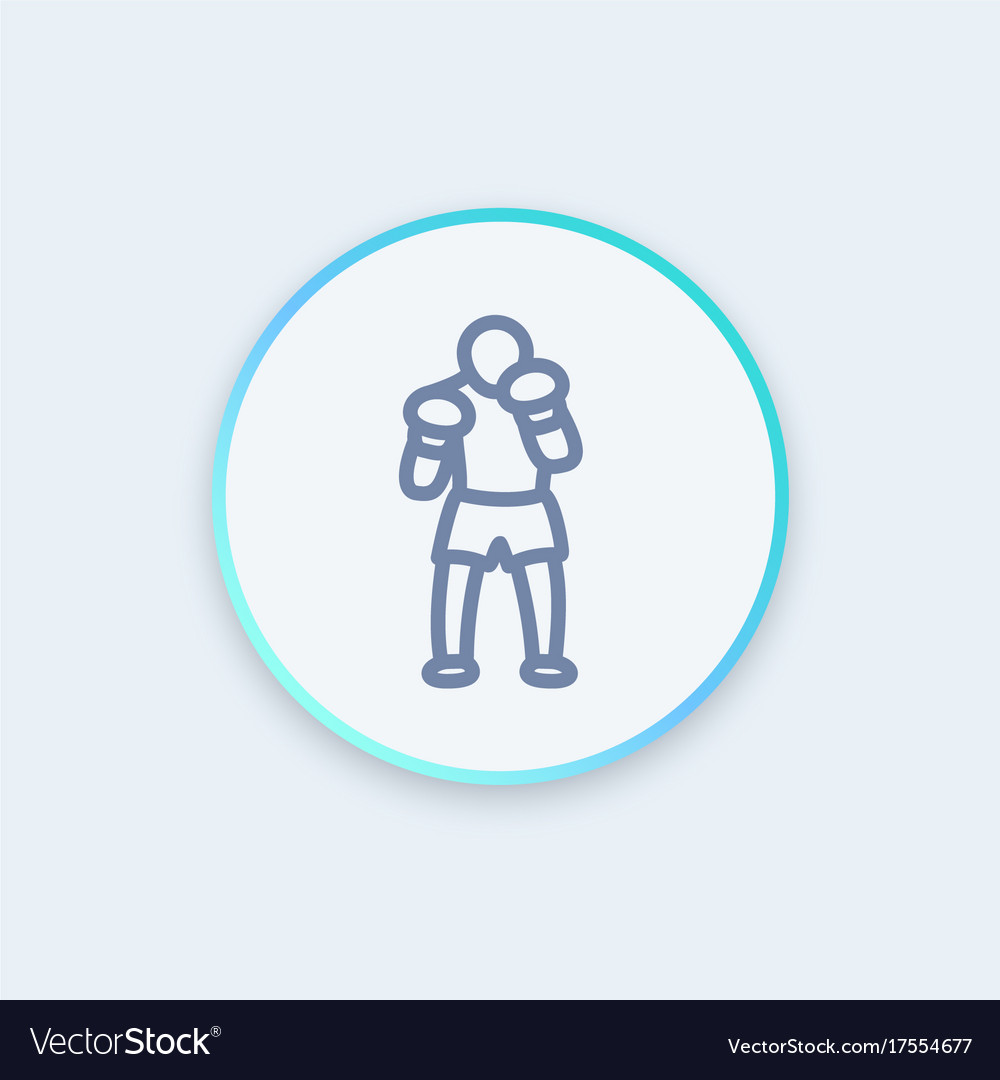 Boxer icon linear pictograph