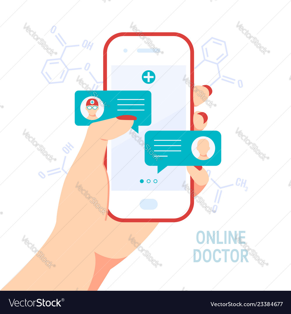 Doctor online concept in flat style