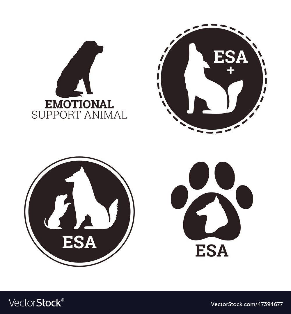 Emotional support animal and pet therapy logo or Vector Image