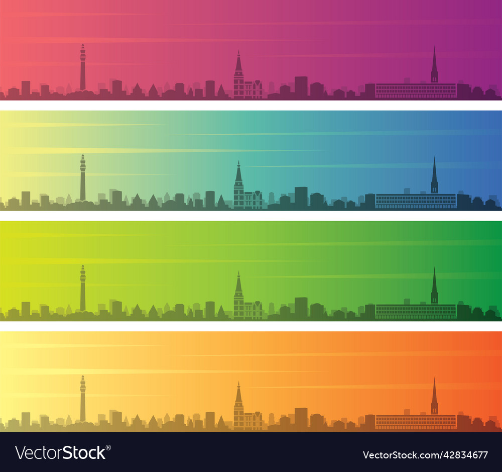 Halifax uk multiple color gradient skyline banner Vector Image