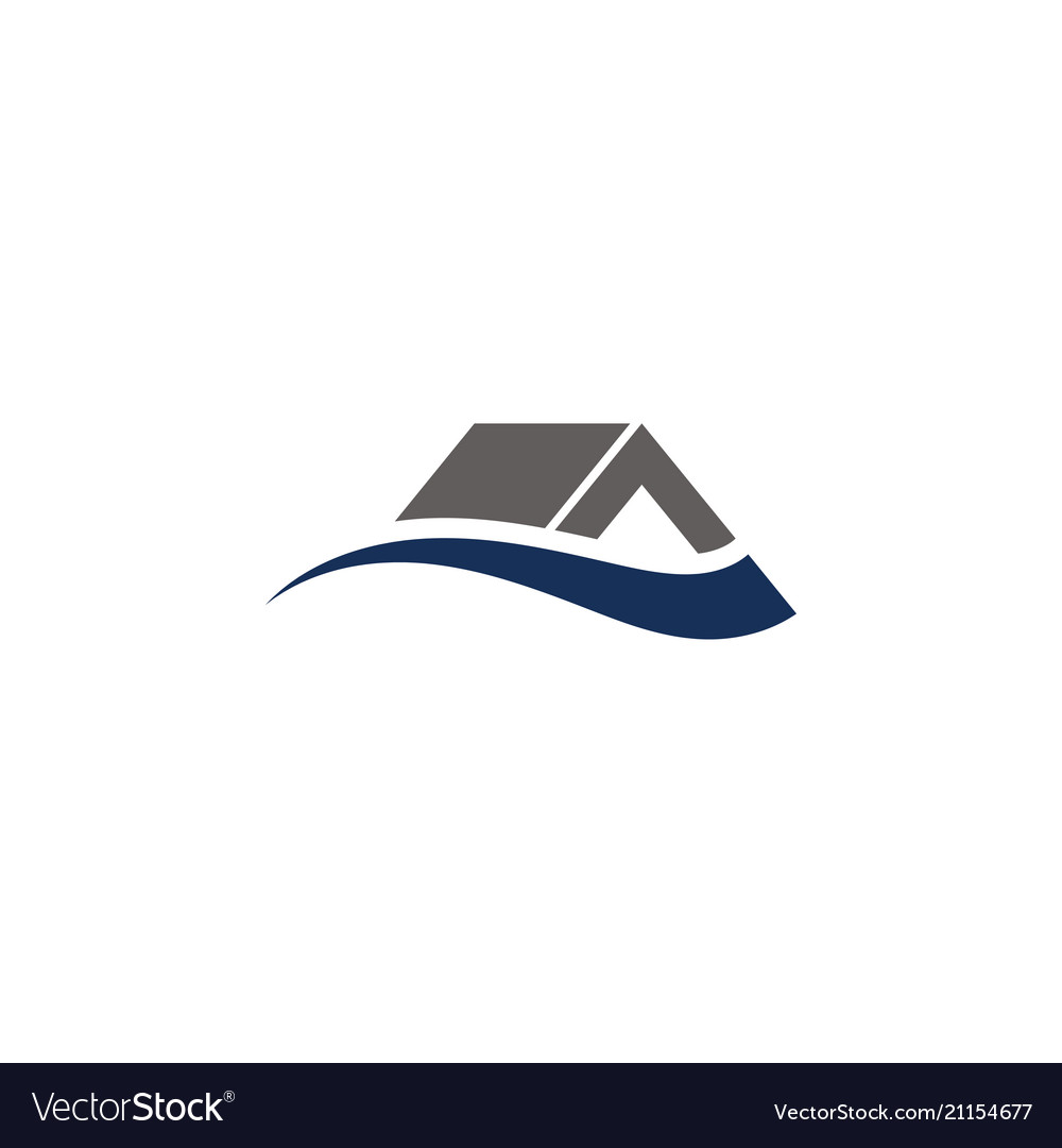 House and swoosh abstract logo design concept