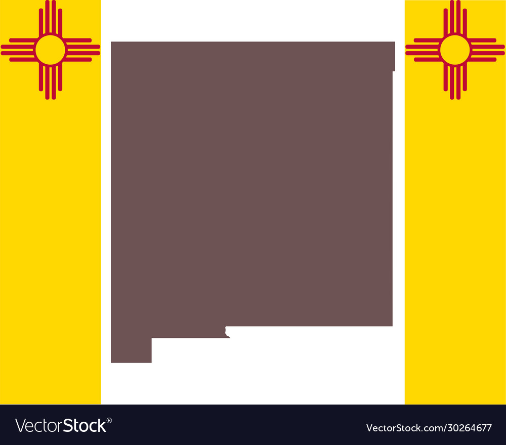 Map new mexico on background with flag