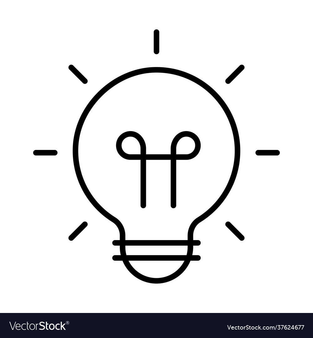 Monochrome light bulb idea icon Royalty Free Vector Image