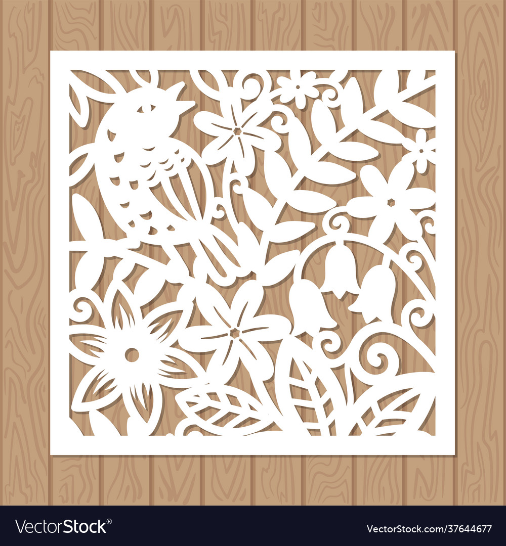 Printlaser cutting template from any materials Vector Image