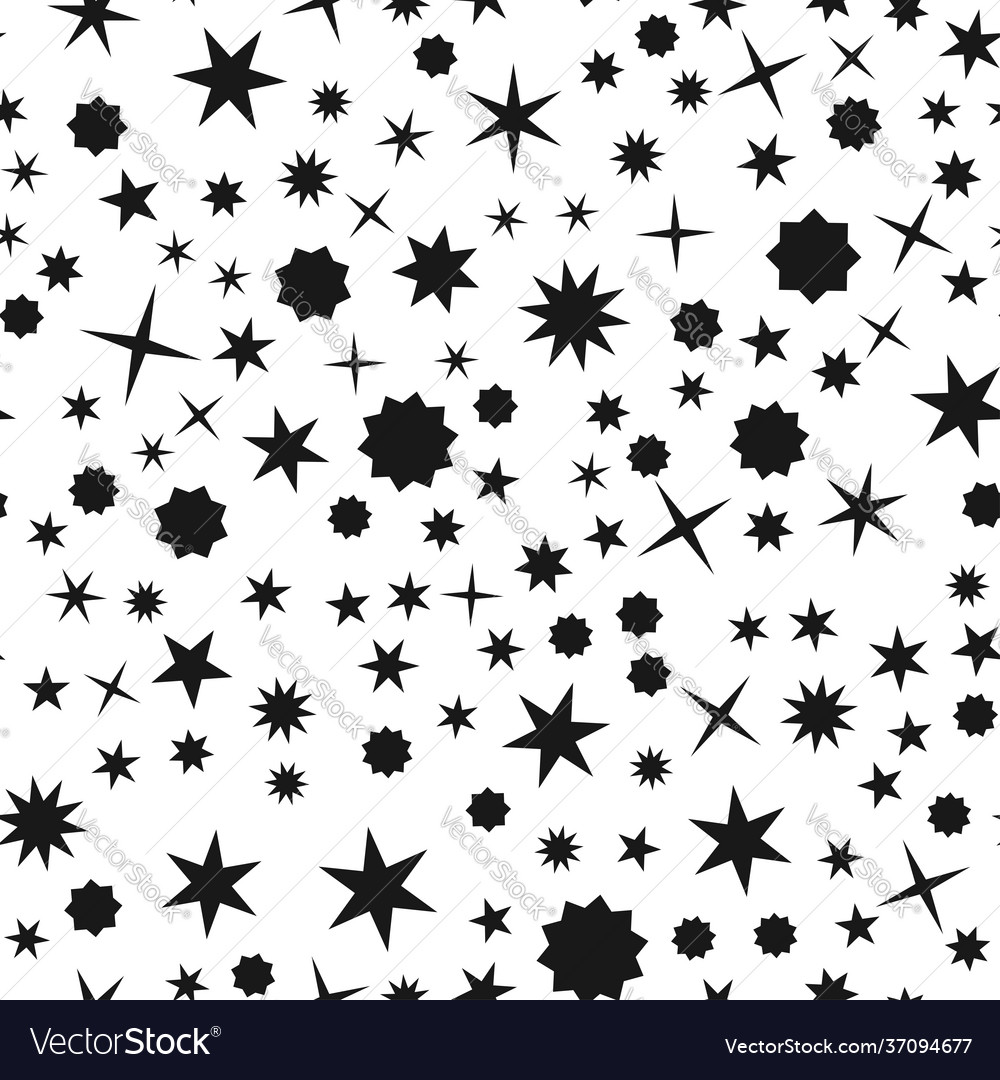 Random star shape pattern background seamlessly vector image Random star shape pattern background seamlessly