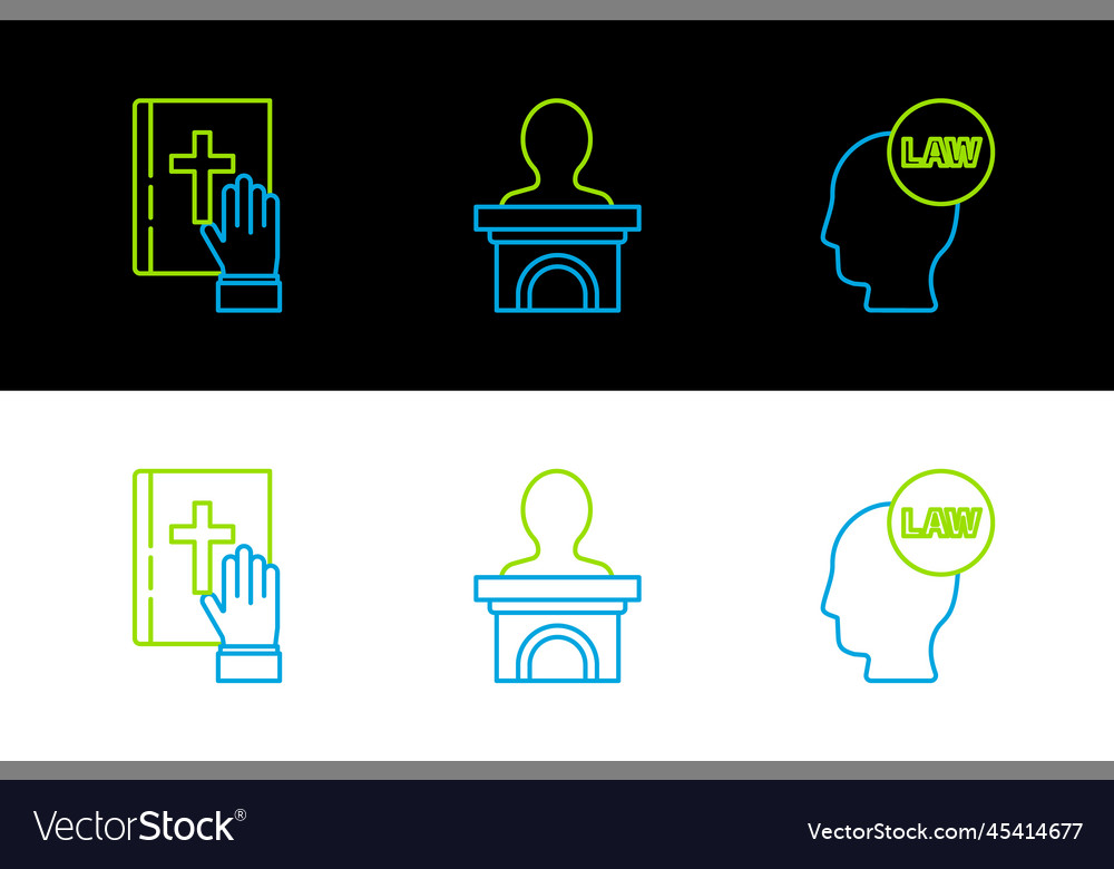 Set line head with law oath on the holy bible