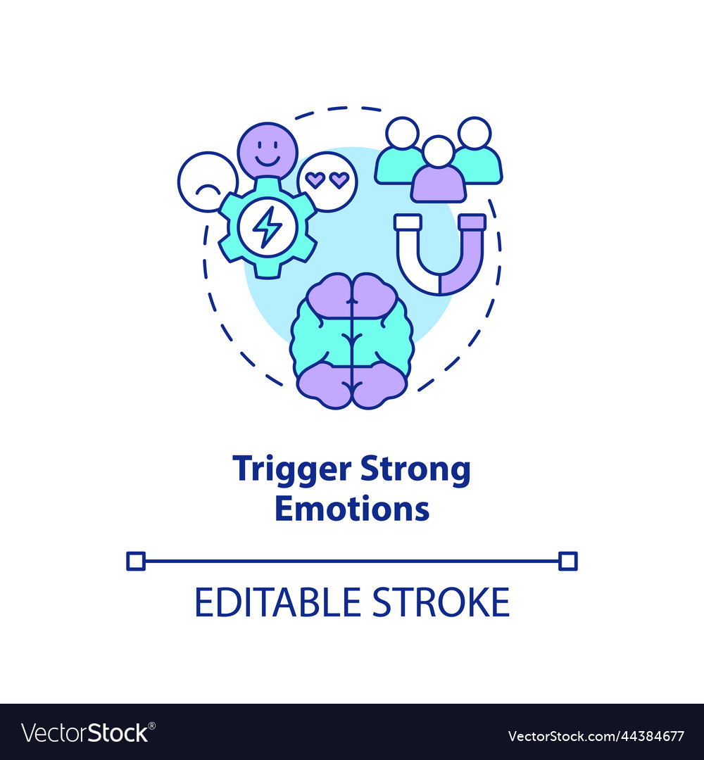 Trigger strong emotions concept icon Royalty Free Vector