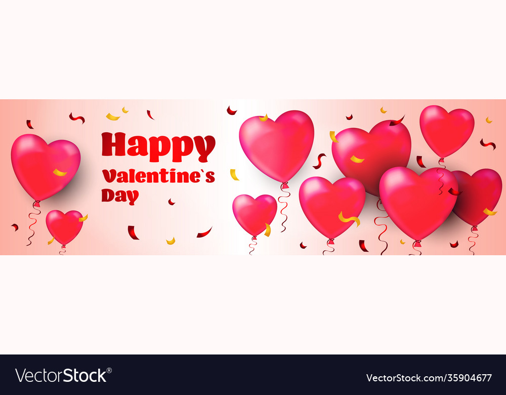 Valentines day celebration love banner flyer Vector Image