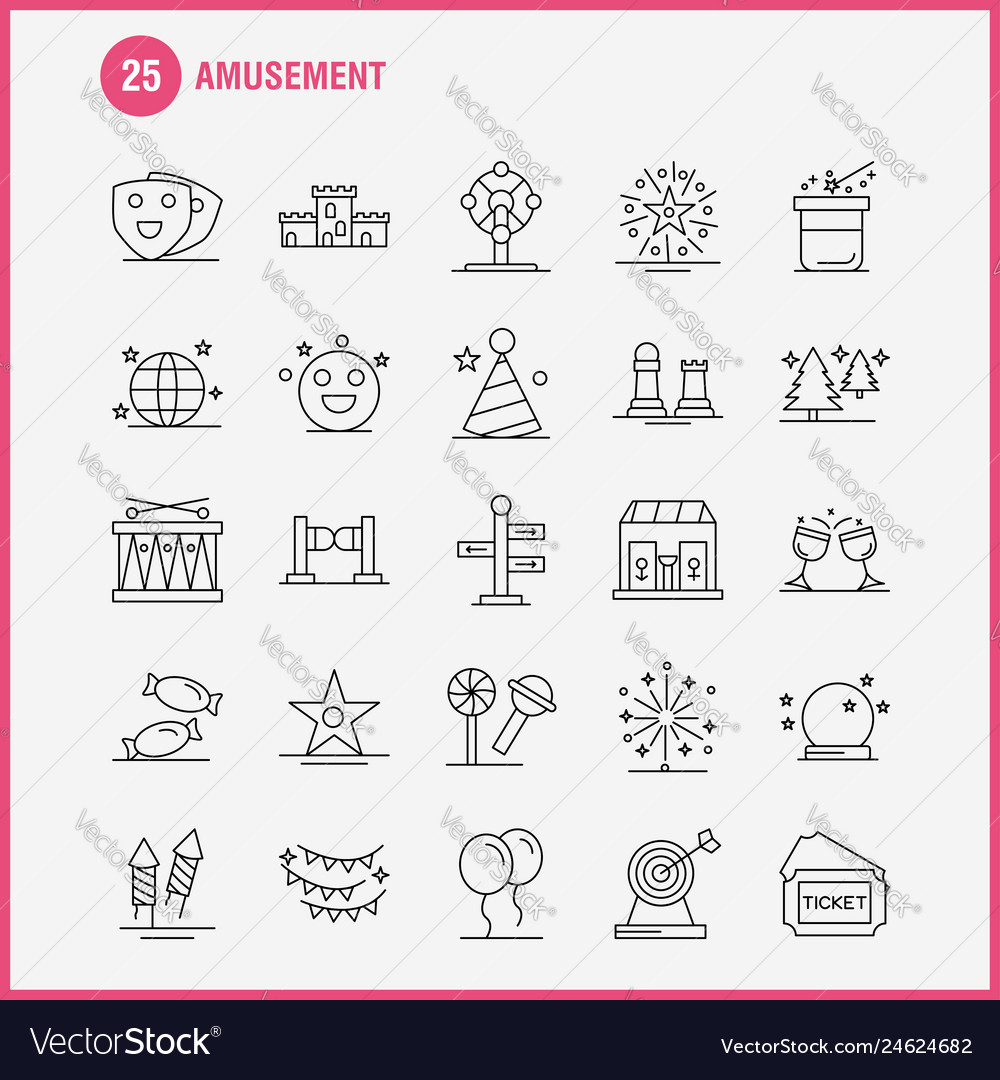 Amusement line icon for web print and mobile uxui vector image Amusement line icon for web print and mobile uxui