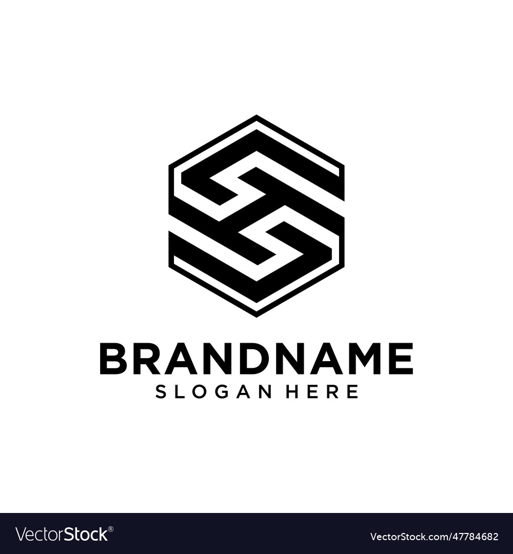 Letter sh logo design inspiration Royalty Free Vector Image