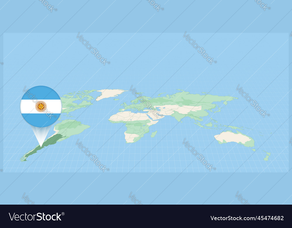 Location Of Argentina On The World Map Marked Vector Image Location Of Argentina On The World Map Marked Vector 45474682