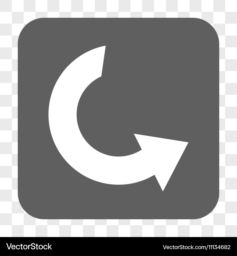 Rotate ccw rounded square button Royalty Free Vector Image