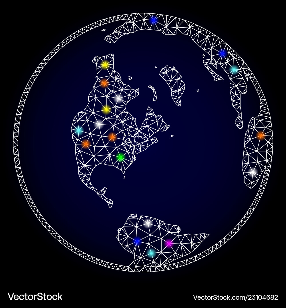 Wire frame mesh global map world Royalty Free Vector Image