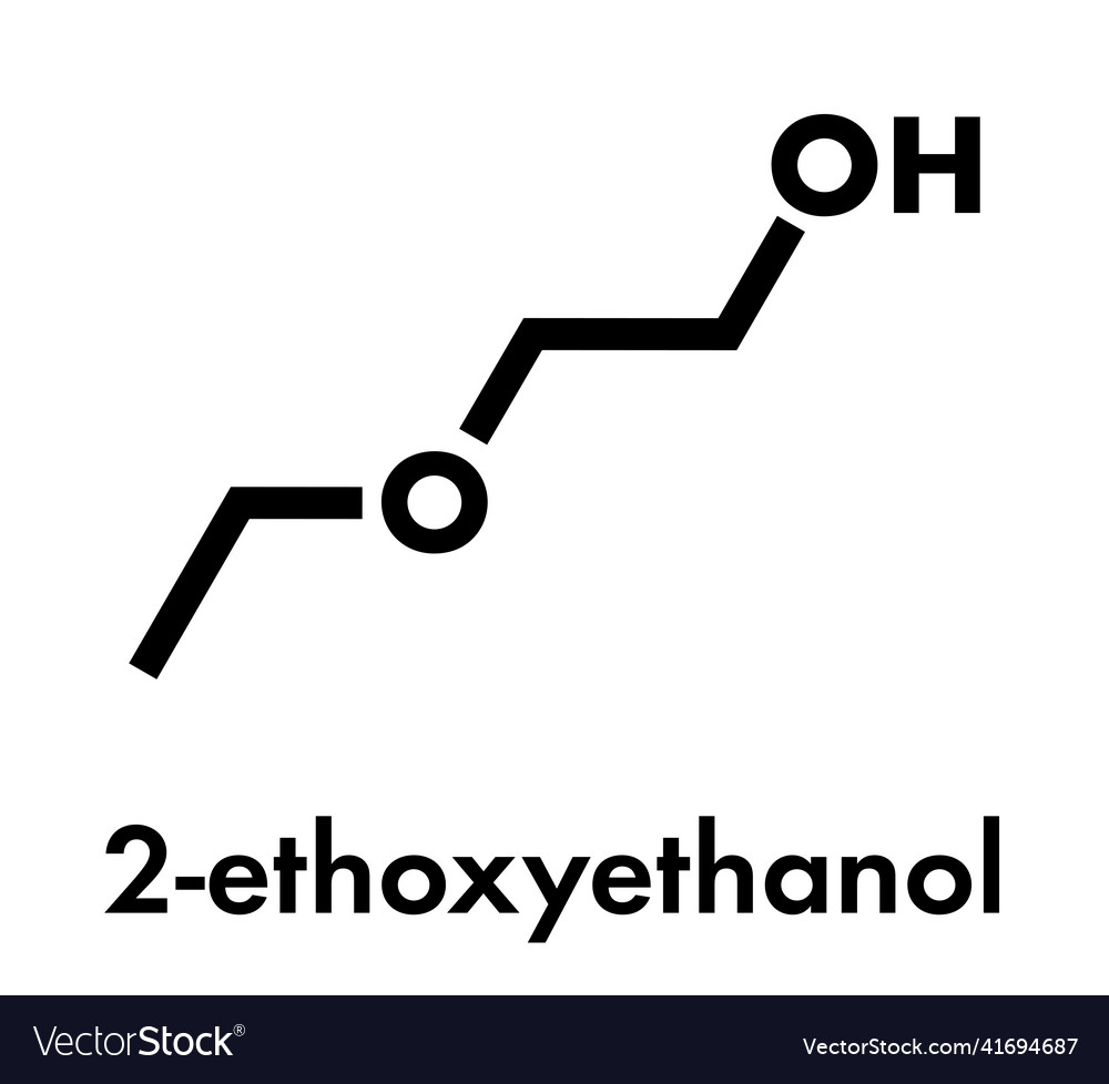 2-ethoxyethanol solvent molecule can dissolve Vector Image