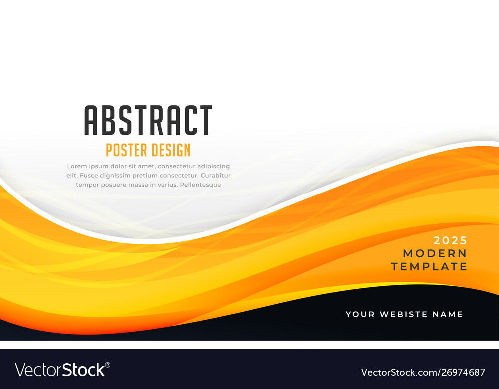 Abstract yellow color business style wave design Vector Image