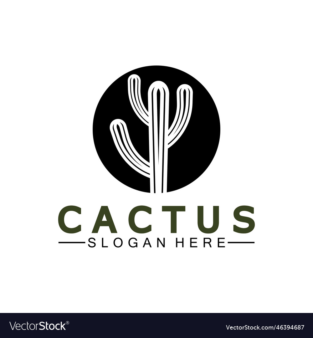 Cactus Logo Template Design Design Concept Vector Image