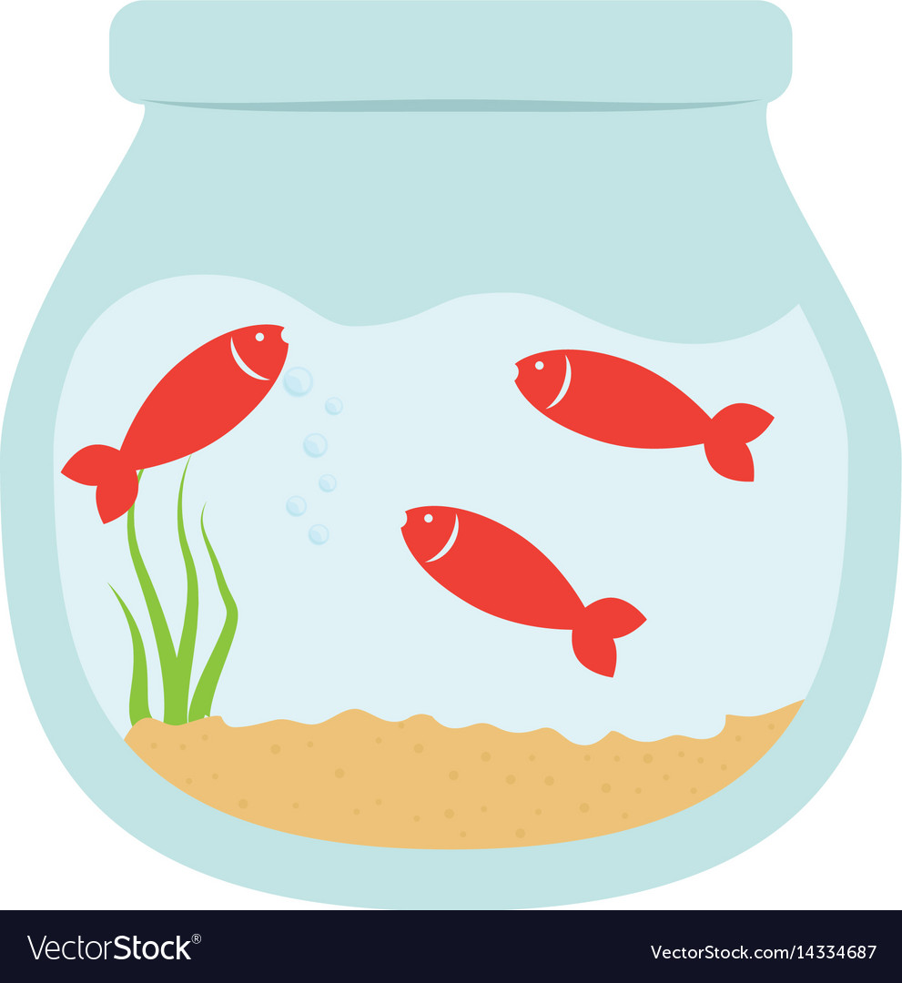 Fishbowl aquarium bowl Royalty Free Vector Image