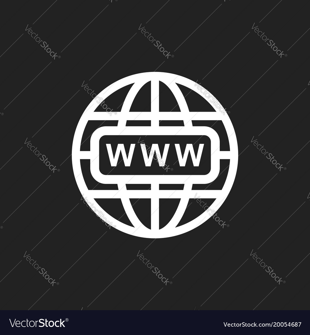 Go to web icon internet flat for website on black