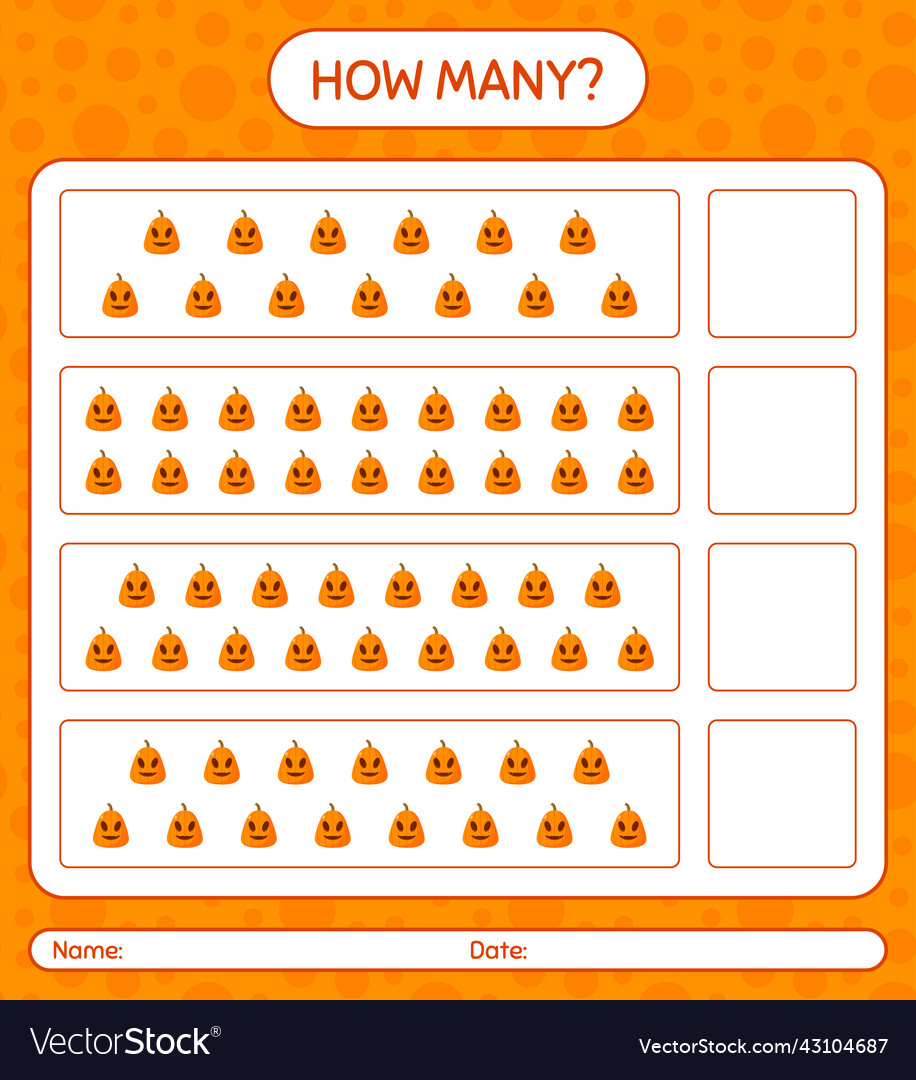 How many counting game with jack o lantern vector image How many counting game with jack o lantern