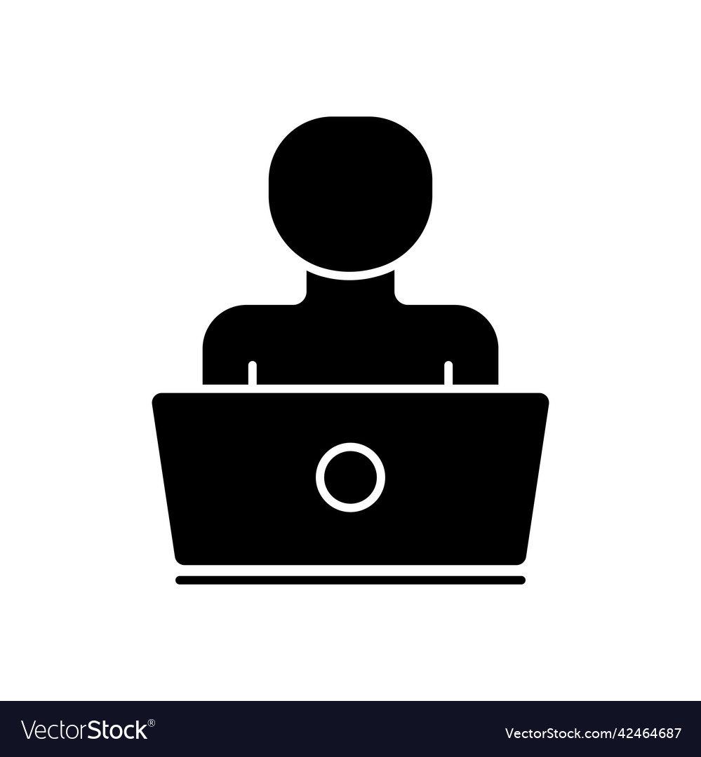 Icon of person with laptop suitable for education Vector Image