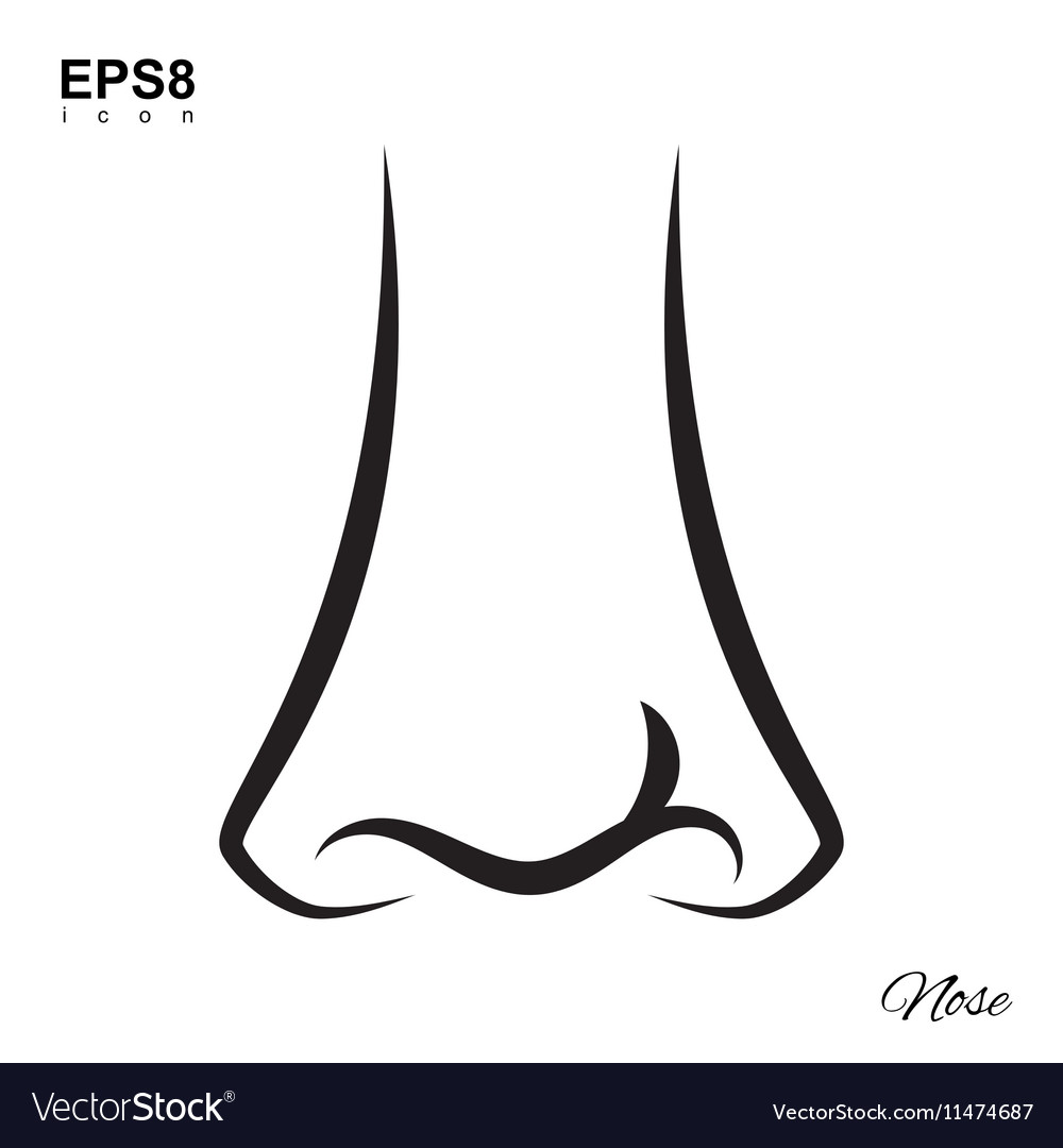 Nose icon on white background Royalty Free Vector Image