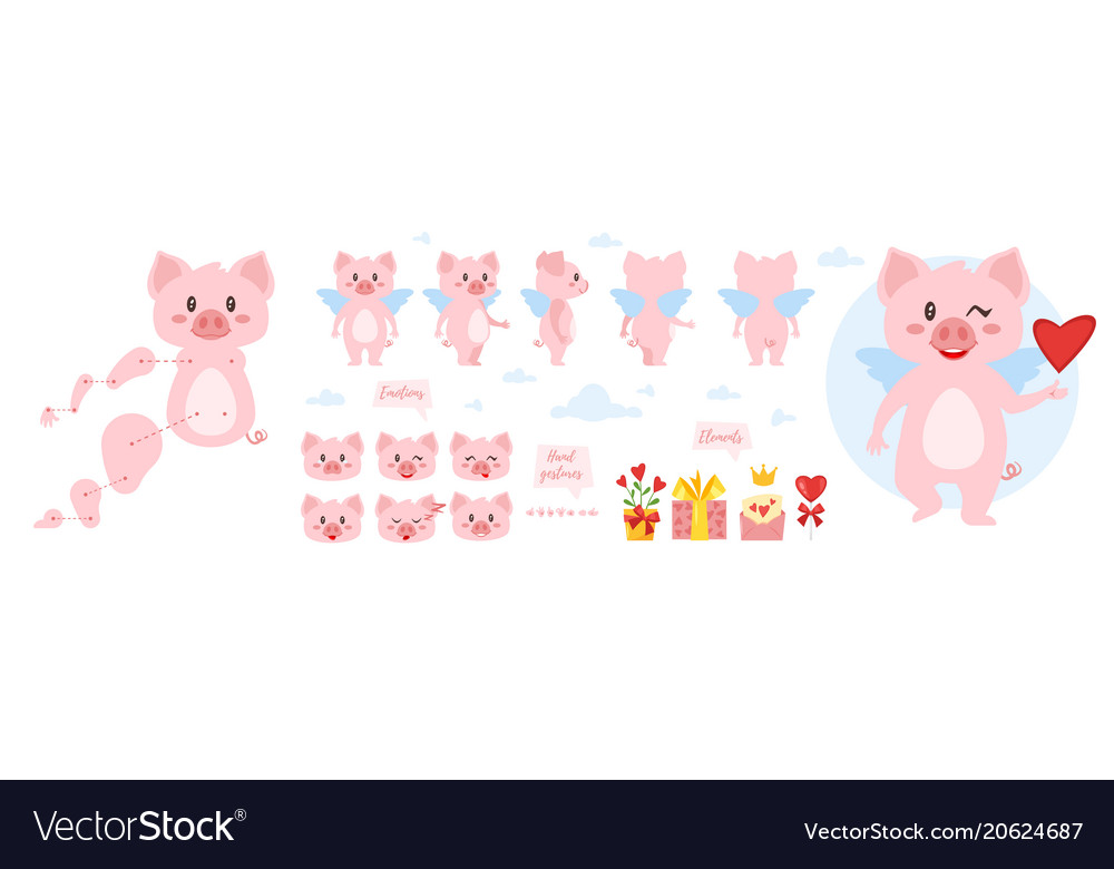 Pig character for animation