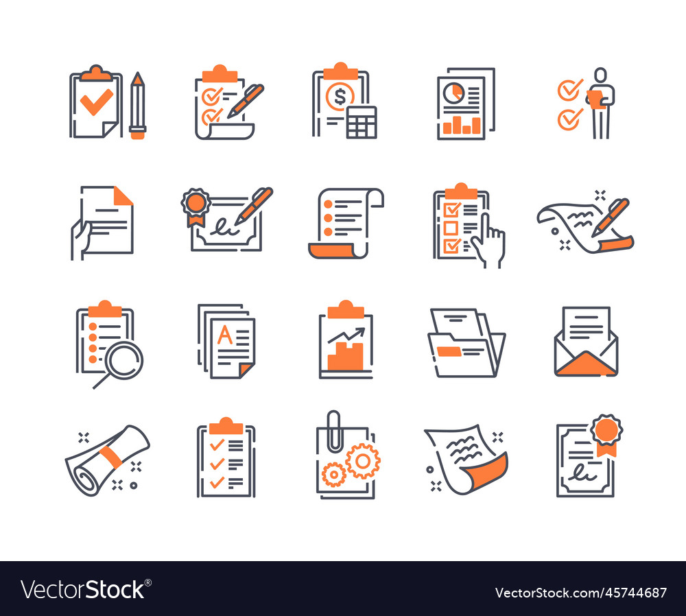 Planning icons set Royalty Free Vector Image - VectorStock