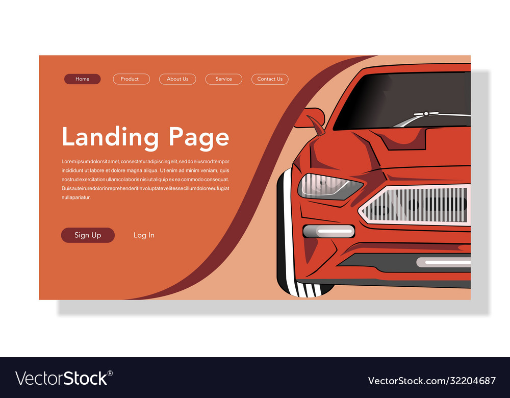 Retrovintageclassic car landing page Royalty Free Vector