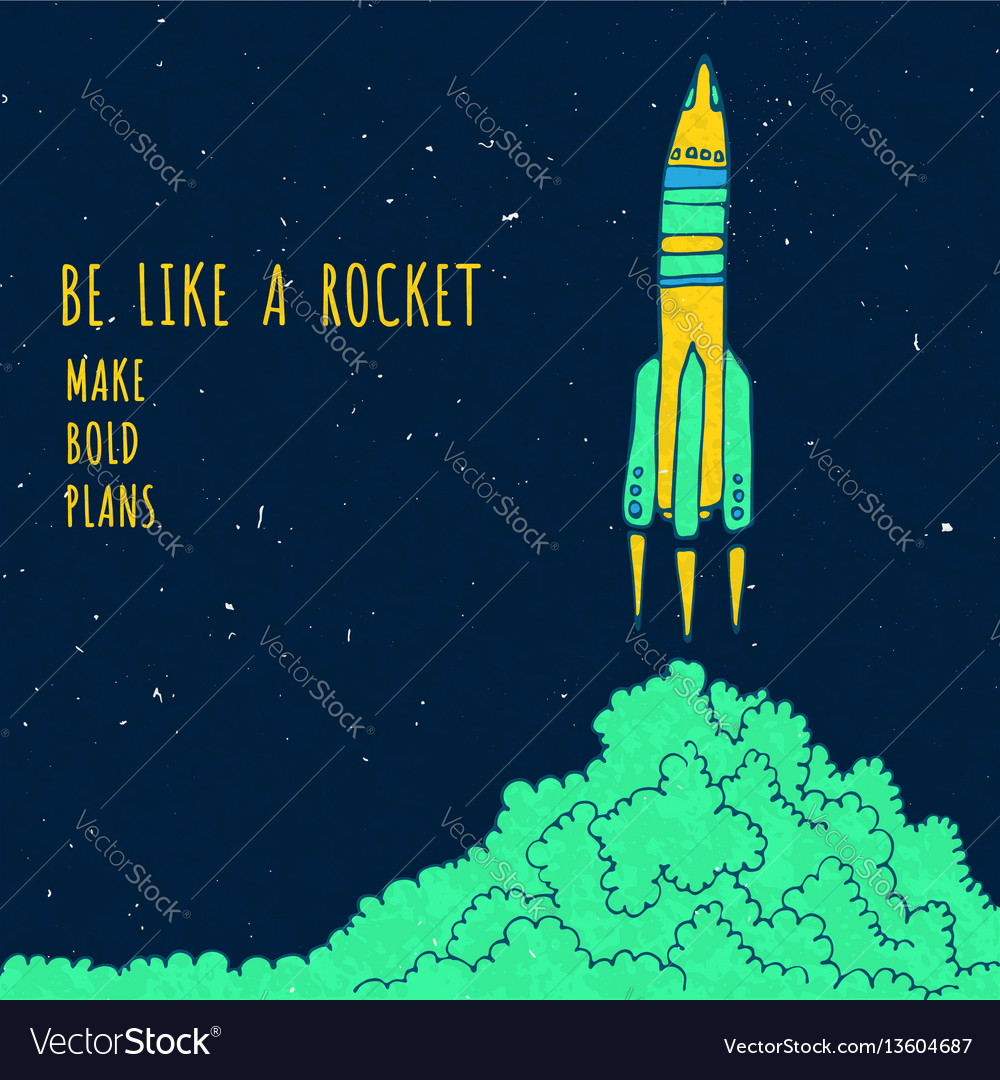 Rocket Launch with Clouds