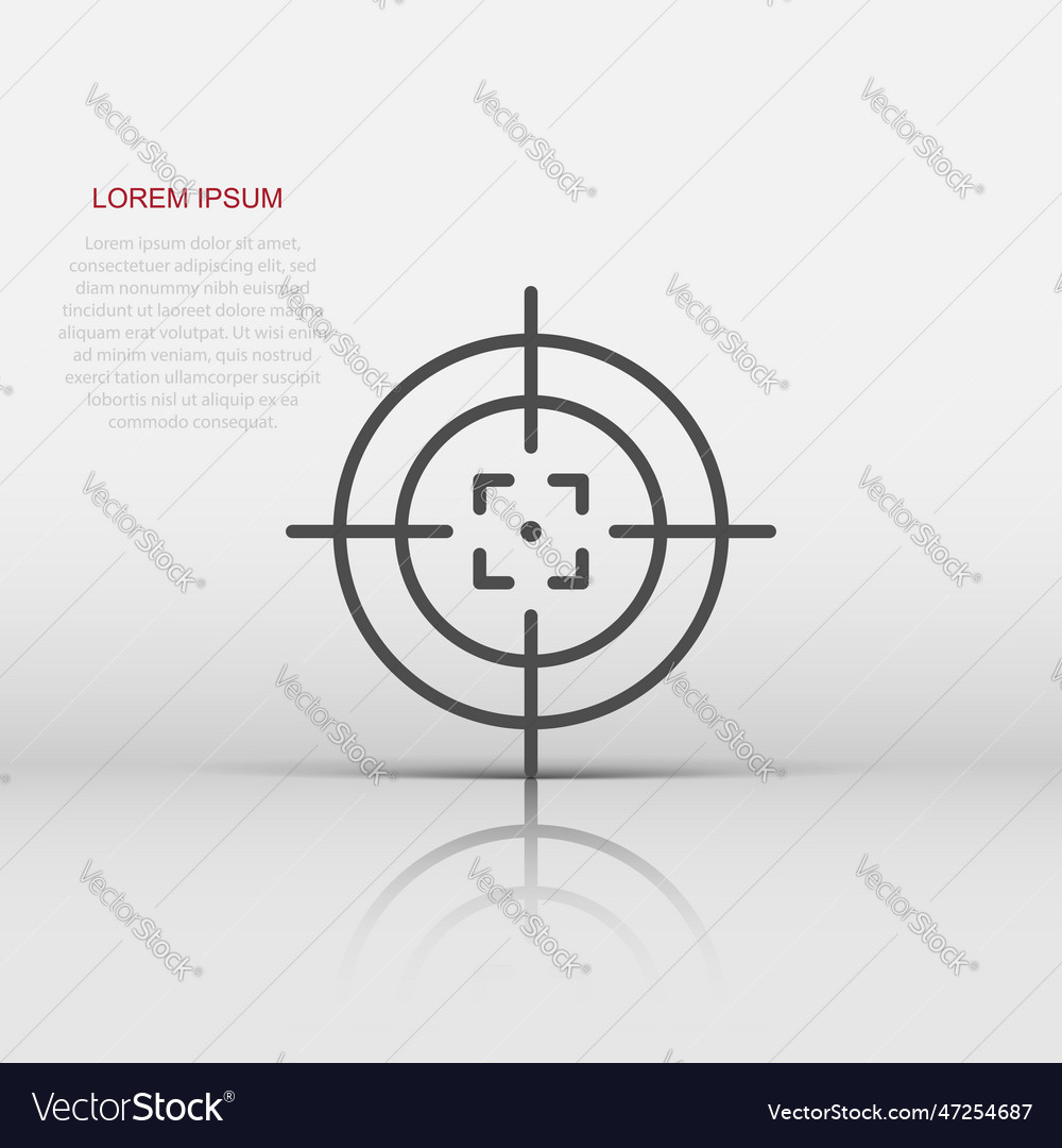 Shooting target icon in flat style aim sniper Vector Image