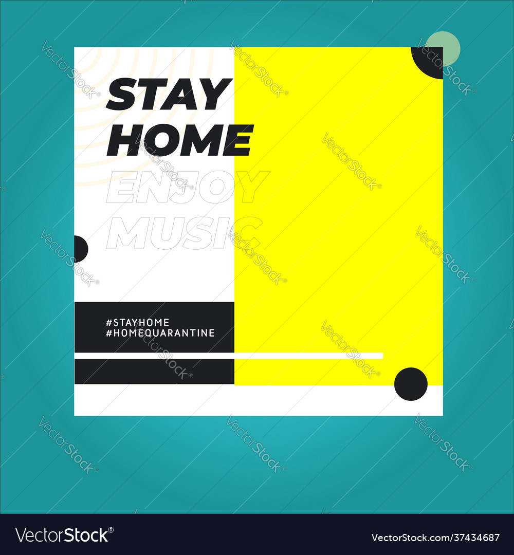 Stay at home template media social post