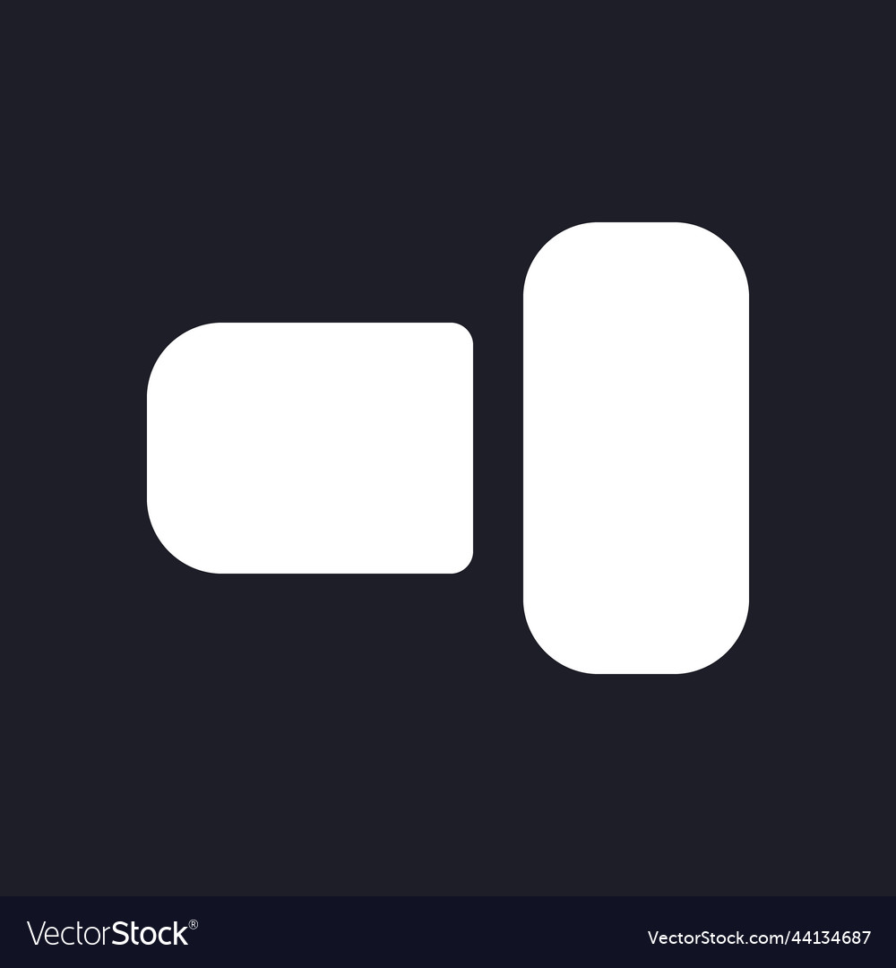 Switch on dark mode glyph ui icon Royalty Free Vector Image