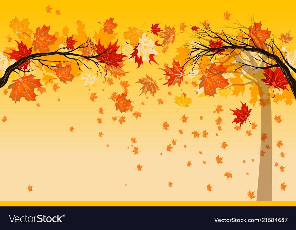 Yellow falling leaves Royalty Free Vector Image