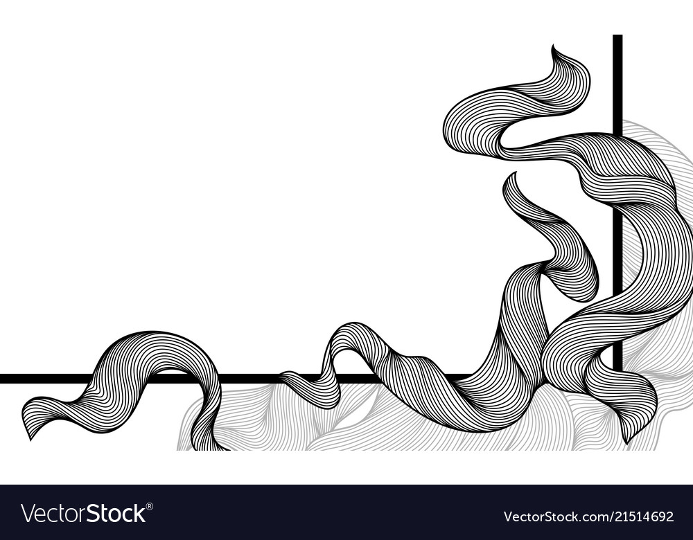 Background with wave line curls vector image Background with wave line curls