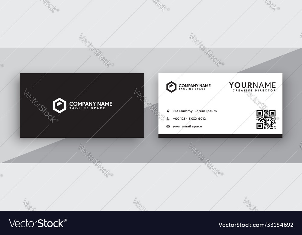 Black and white business card design clean Vector Image