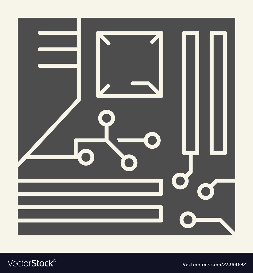 Cpu solid icon microprocessor vector image Cpu solid icon microprocessor