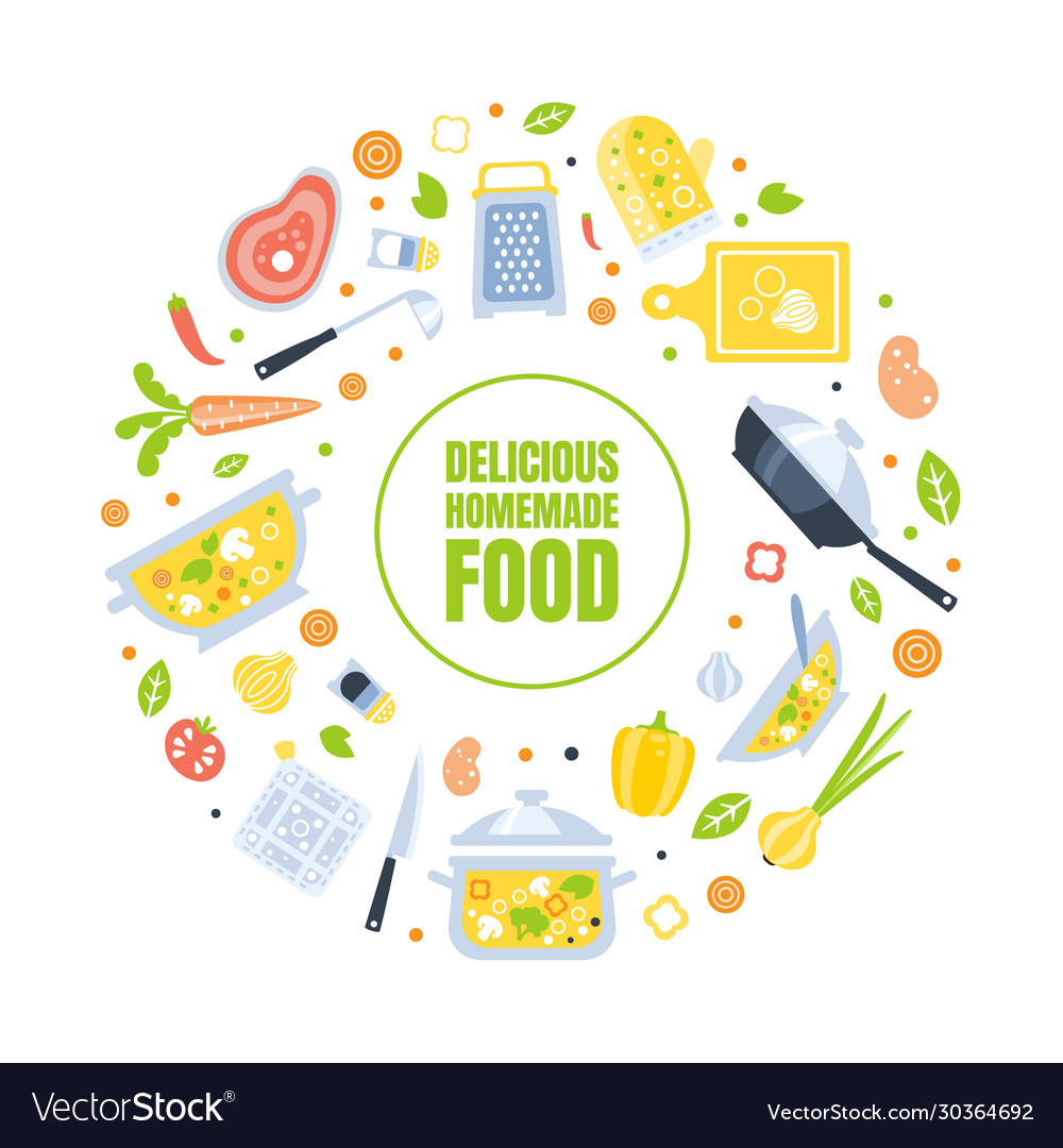 Delicious homemade food banner template Royalty Free Vector Inside Homemade Banner Template