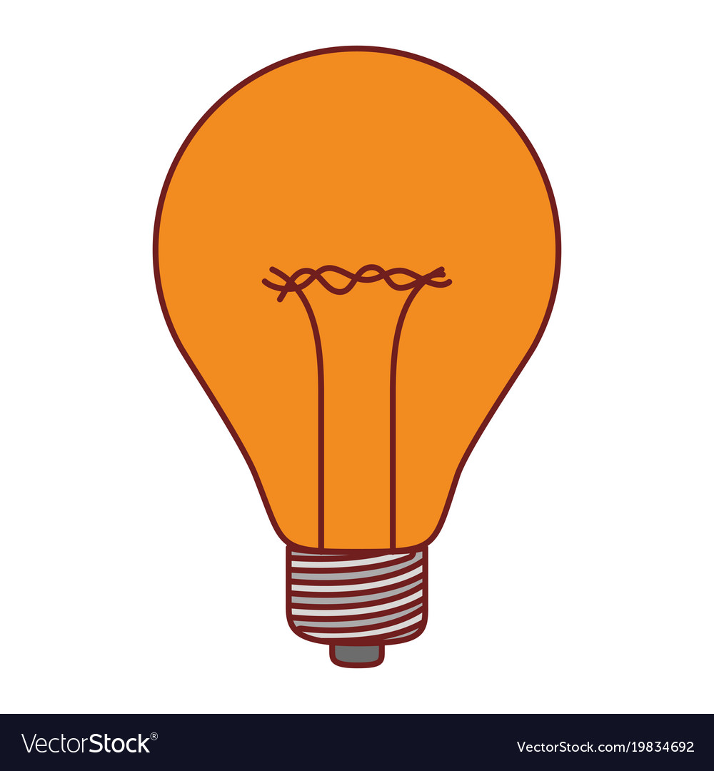 Light Bulb Icon In Colorful Silhouette With Brown Vector Image