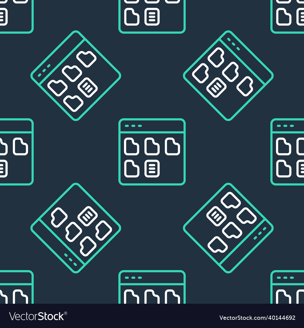 Line browser files icon isolated seamless pattern vector image Line browser files icon isolated seamless pattern