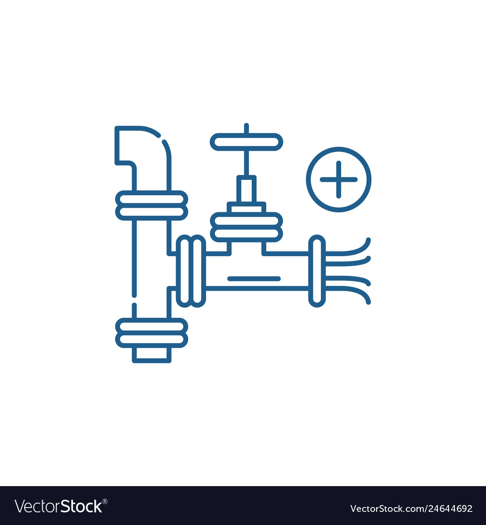 Pipeline line icon concept flat Royalty Free Vector Image