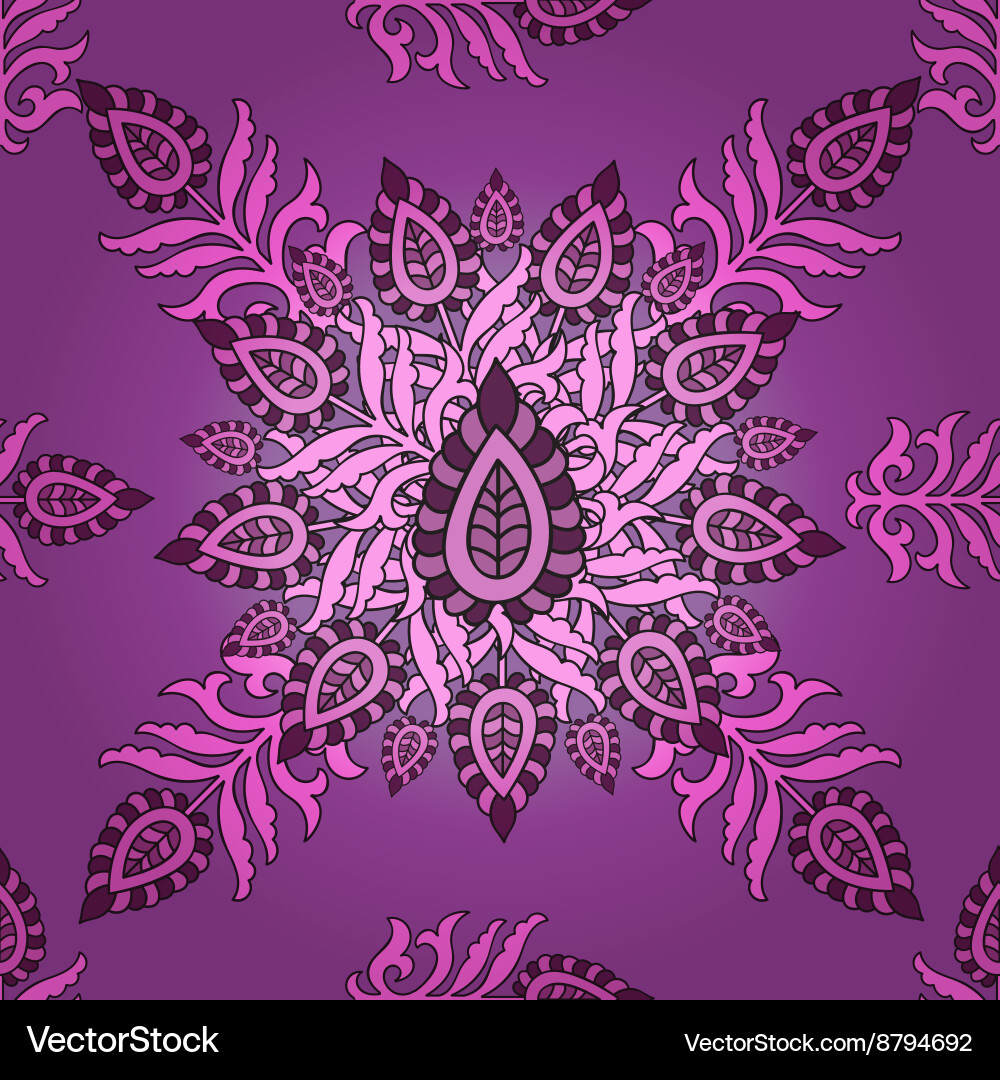 Seamless eastern pattern floral Royalty Free Vector Image