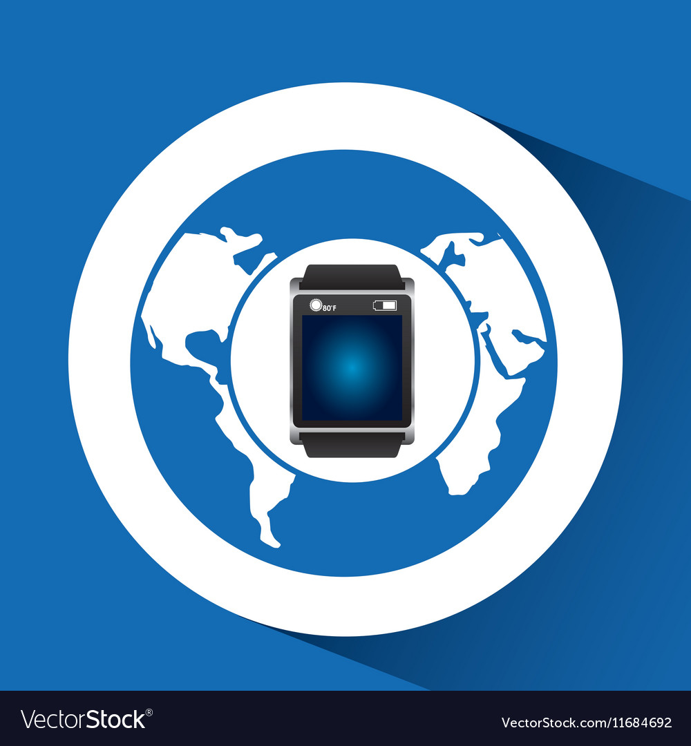 Smart Watch blau Bildschirm globale Icon Medien