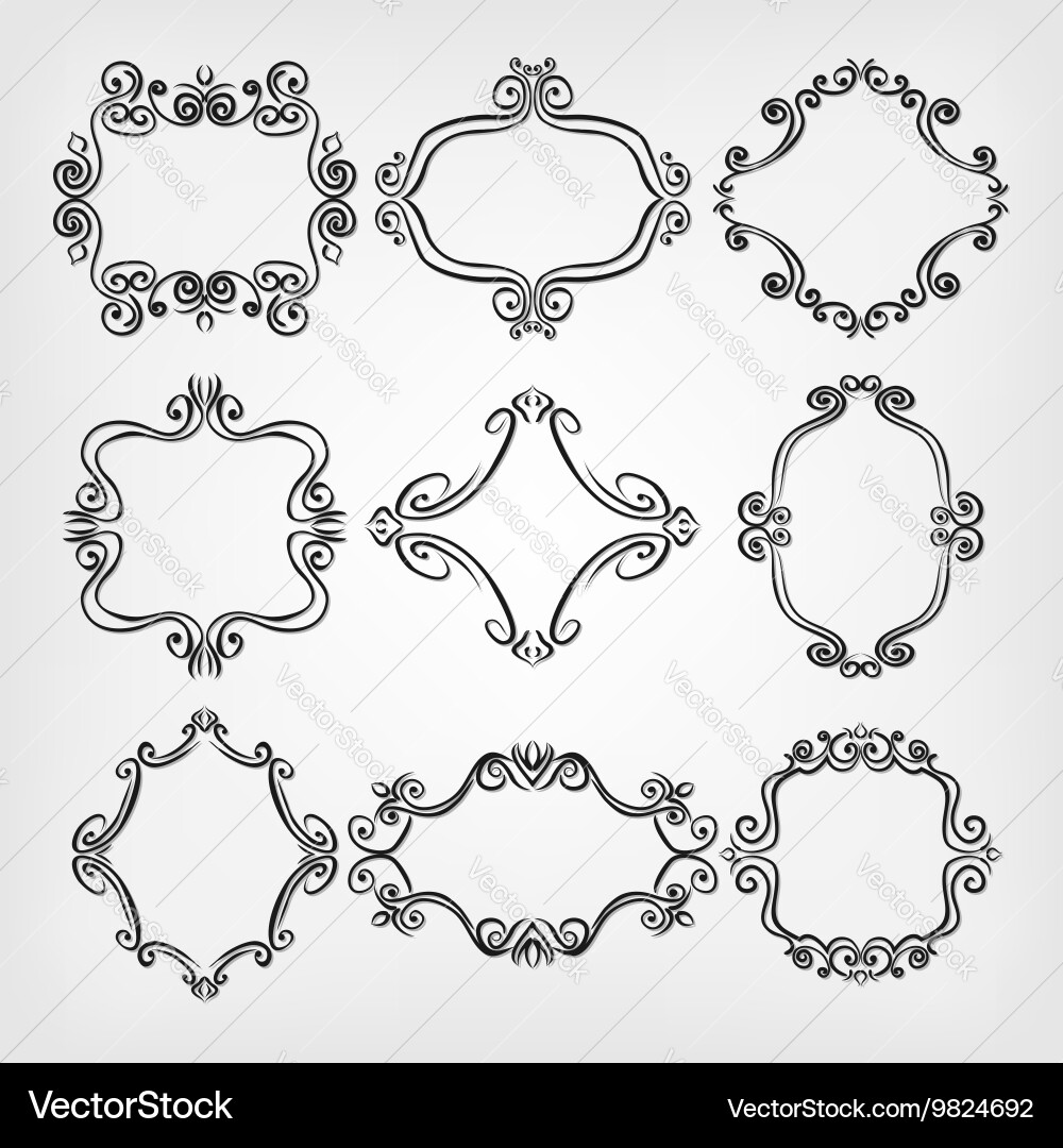 Vintage frames set Royalty Free Vector Image - VectorStock