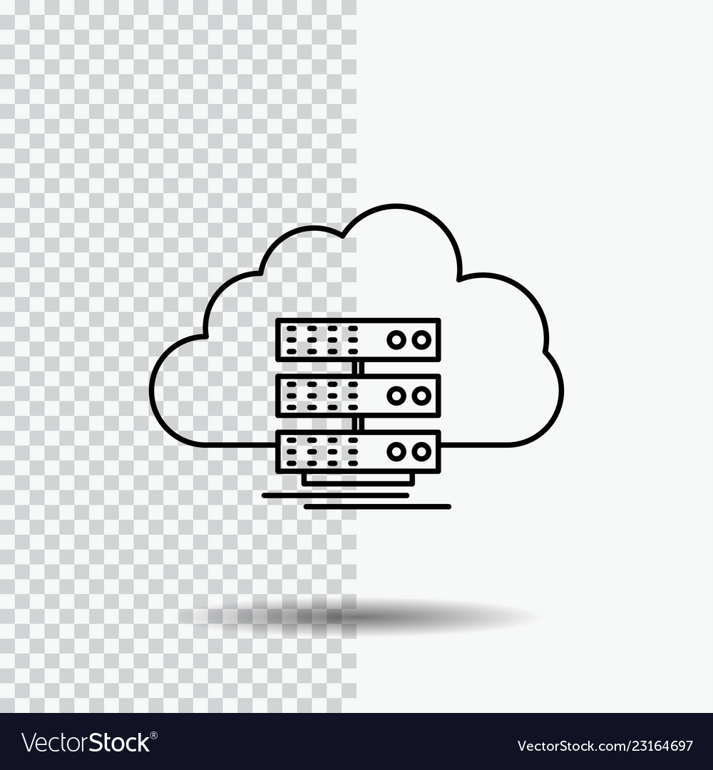 Cloud storage computing data flow line icon vector image Cloud storage computing data flow line icon