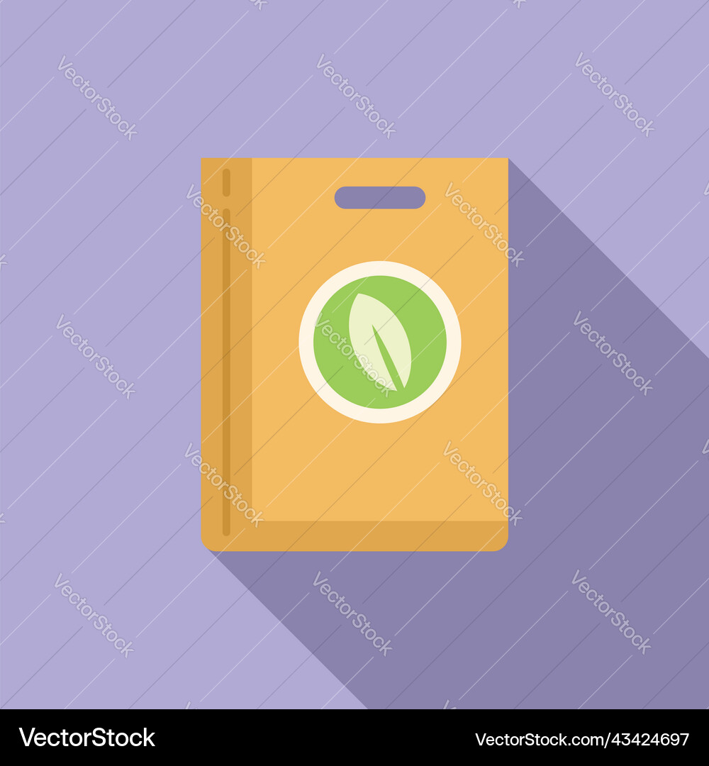 Eco leaf pack icon flat bag package Royalty Free Vector