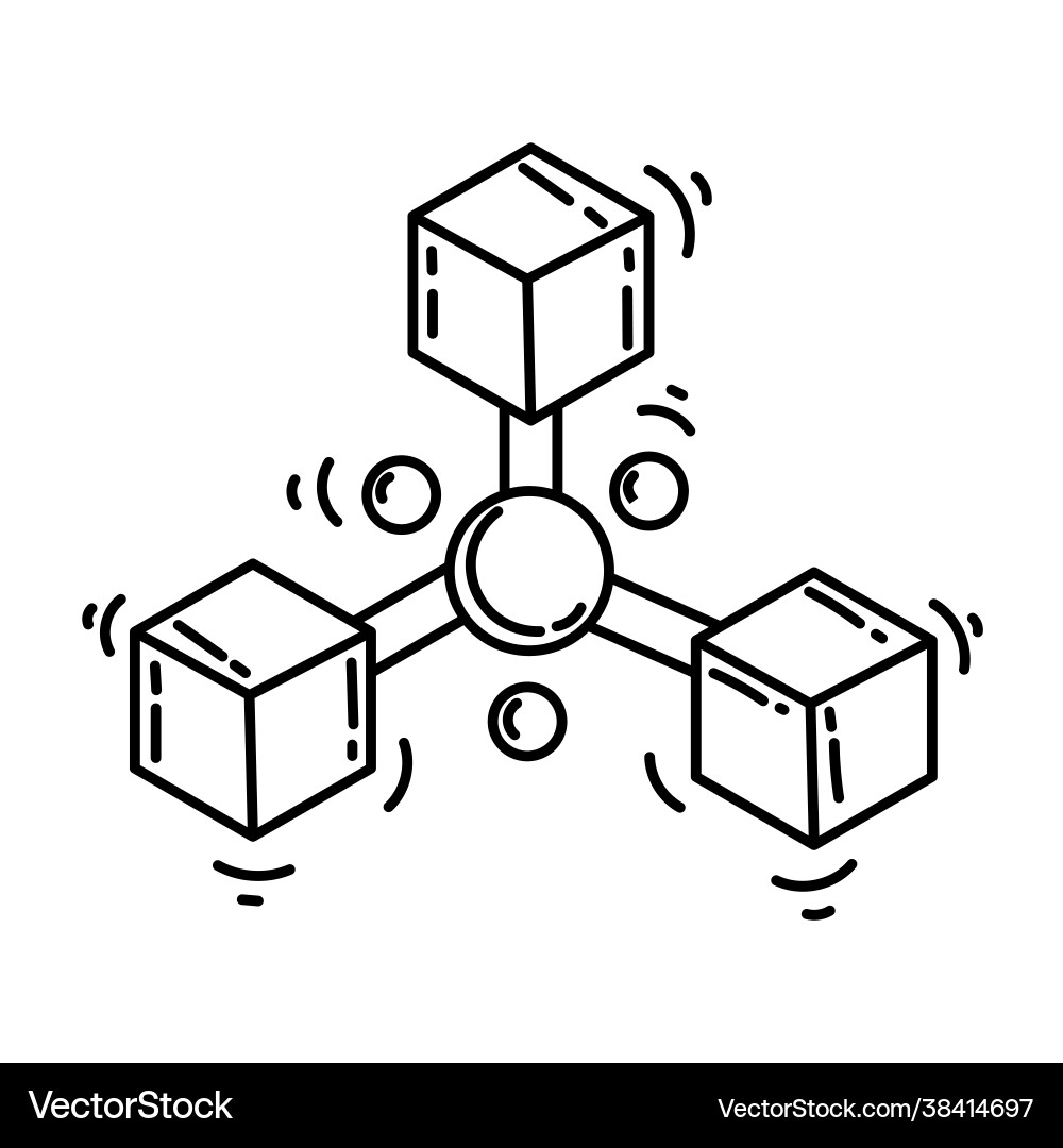 Ecommerce channel icon hand drawn icon set Vector Image